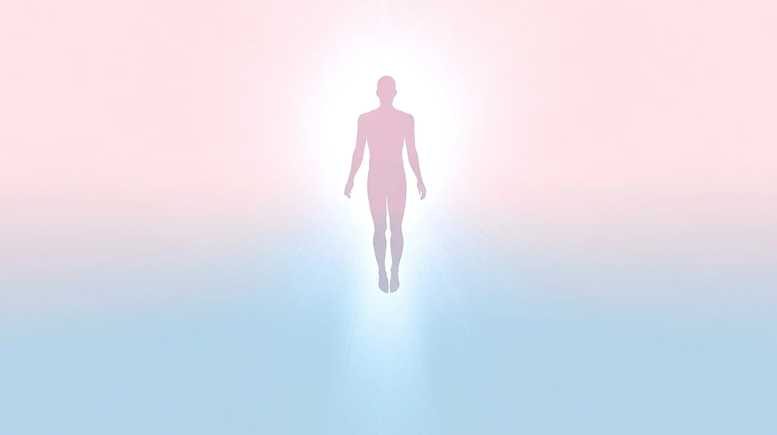 Silhouetted figure in a soft light gradient.